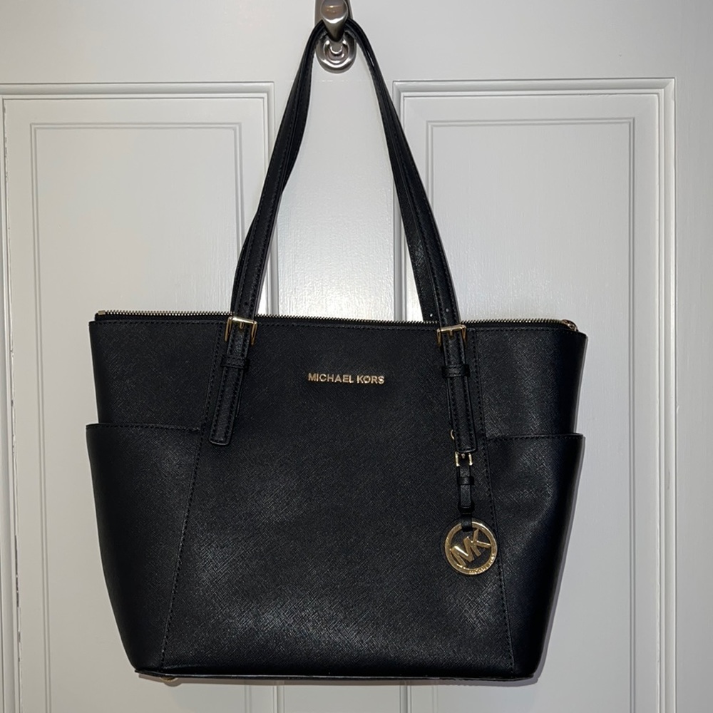 Michael Kors black tote bag